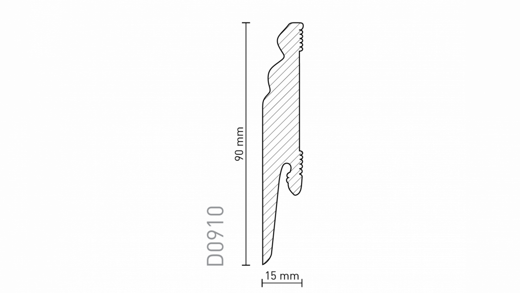 Number 2 of DORA D0910 - 90 mmm - Sockelleisten berliner profil