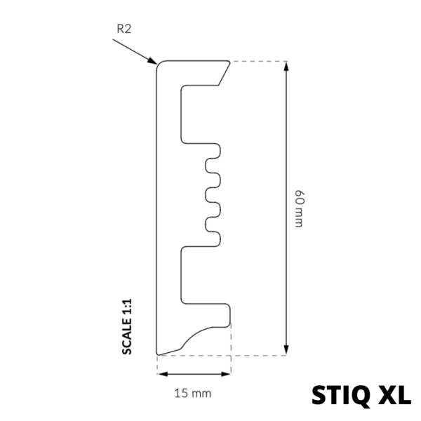 Sockelleisten weiß STIQ XL - 2200 mm x 60 mm | Wasserfeste 100% PVC FREI  
